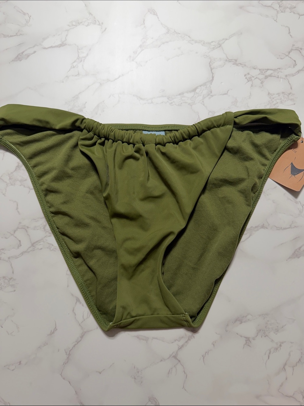 Shade & Shore Olive Green Ruched Bikini Bottoms